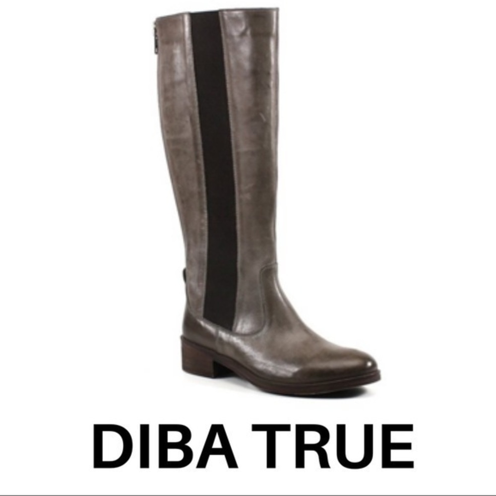DIBA TRUE Taupe Chin Up Leather Boots